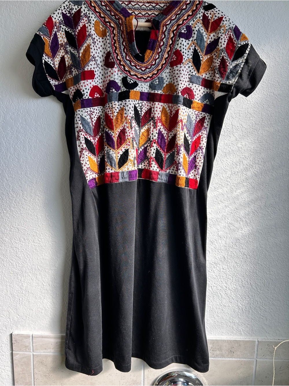 Mexican Milpa Huipil with cotton dress size Large